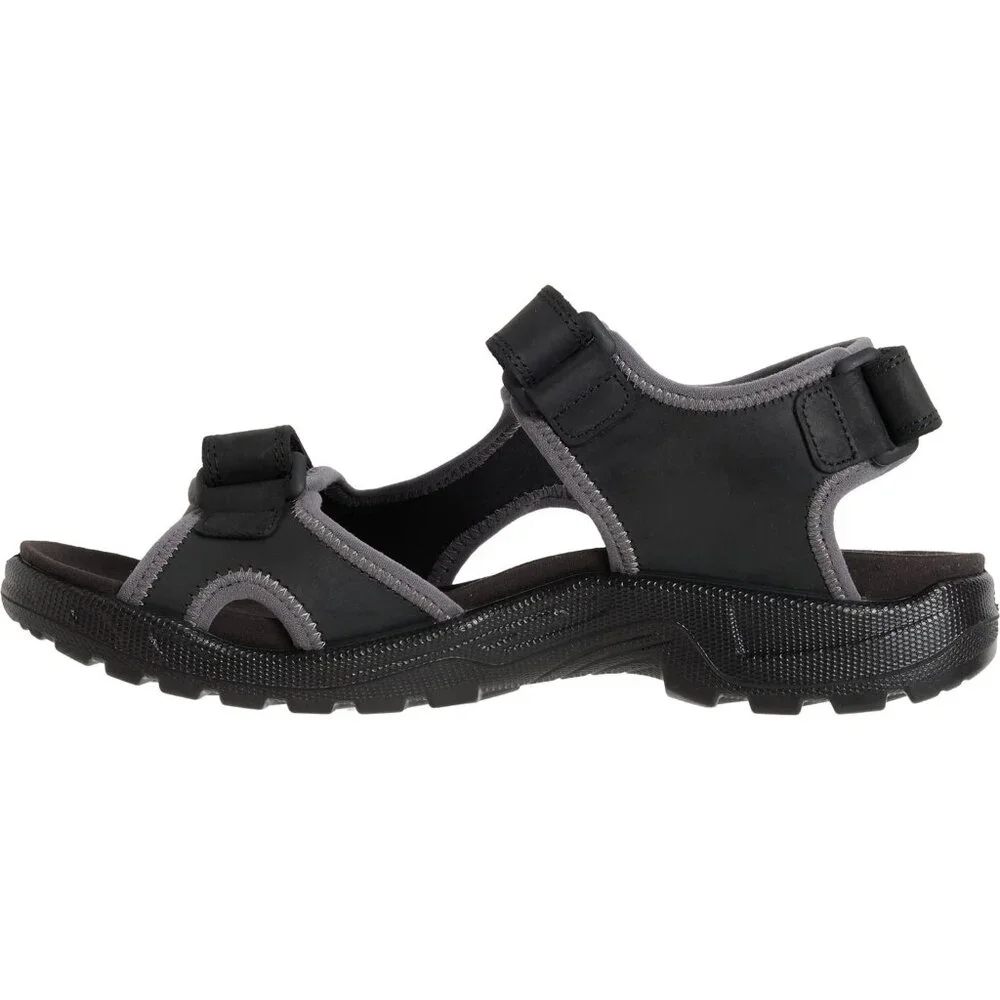 Ecco Men's Onroads Sandal 3 Leather Quick Fasten Straps Fluidform Footbed Black